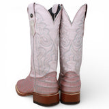 Tanner Mark Women's Print Caiman Belly Square Toe Boots Light Pink - Tanner Mark Boots