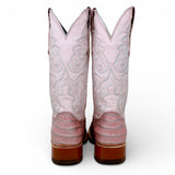 Tanner Mark Women's Print Caiman Belly Square Toe Boots Light Pink - Tanner Mark Boots