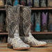 Tanner Mark Women's Rattlesnake Print Square Toe Boots Natural - Tanner Mark Boots