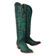 Tanner Mark Women's Snip Toe Fashion Heel Knee High Leather Boots - Green - Tanner Mark Boots