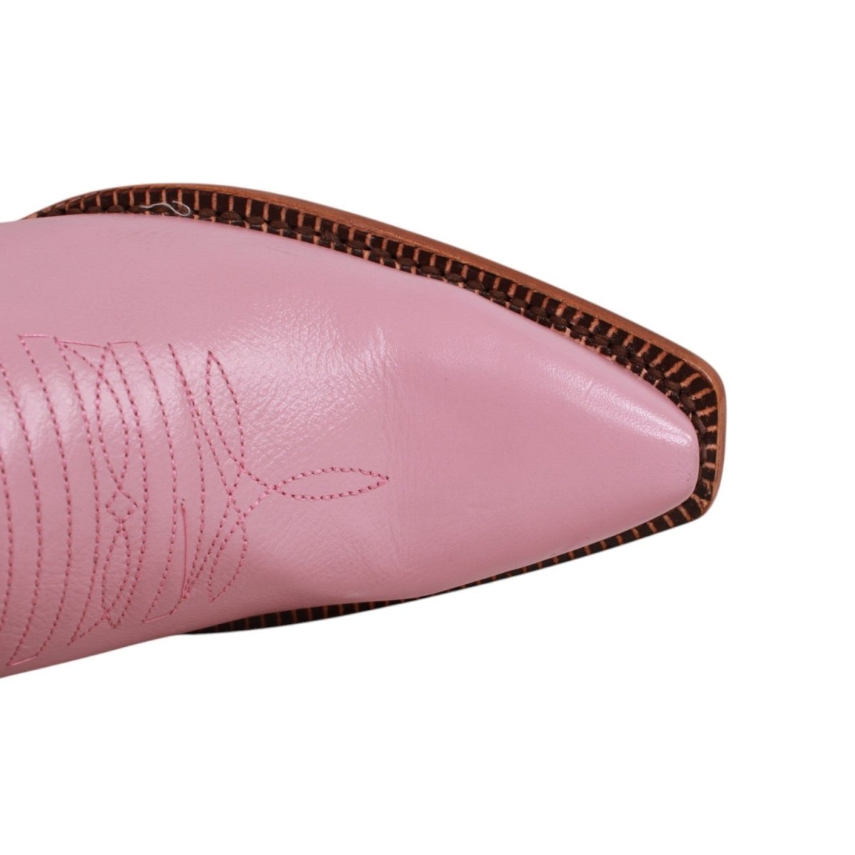 Tanner Mark Women's Snip Toe Fashion Heel Knee High Leather Boots - Pink - Tanner Mark Boots