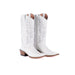 Tanner Mark Women's Snip Toe Leather Boots White Calf - Tanner Mark Boots