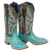 Tanner Mark Women's 'Sweetwater' Ostrich Print Square Toe Boots Turquoise TML207060 - Tanner Mark Boots