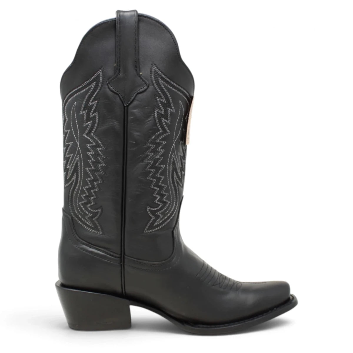 Tanner Mark Women's "Texas Gold" Black Leather Square Toe Boots TML201377AF - Tanner Mark Boots