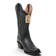 Tanner Mark Women's "Texas Gold" Black Leather Square Toe Boots TML201377AF - Tanner Mark Boots