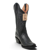 Tanner Mark Women's "Texas Gold" Black Leather Square Toe Boots TML201377AF - Tanner Mark Boots