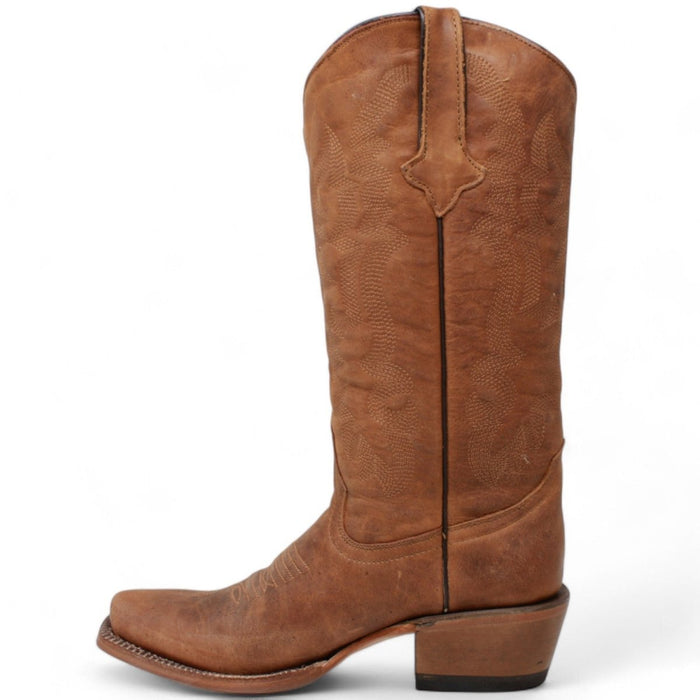 Tanner Mark Women's 'The Ember' Leather Square Toe Boots Cognac TML201383 - Tanner Mark Boots