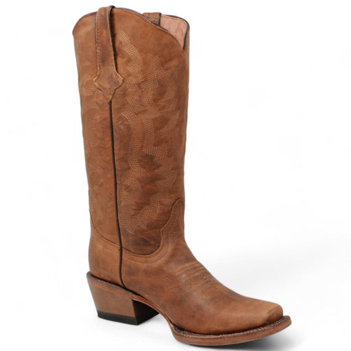 Tanner Mark Women's 'The Ember' Leather Square Toe Boots Cognac TML201383 - Tanner Mark Boots