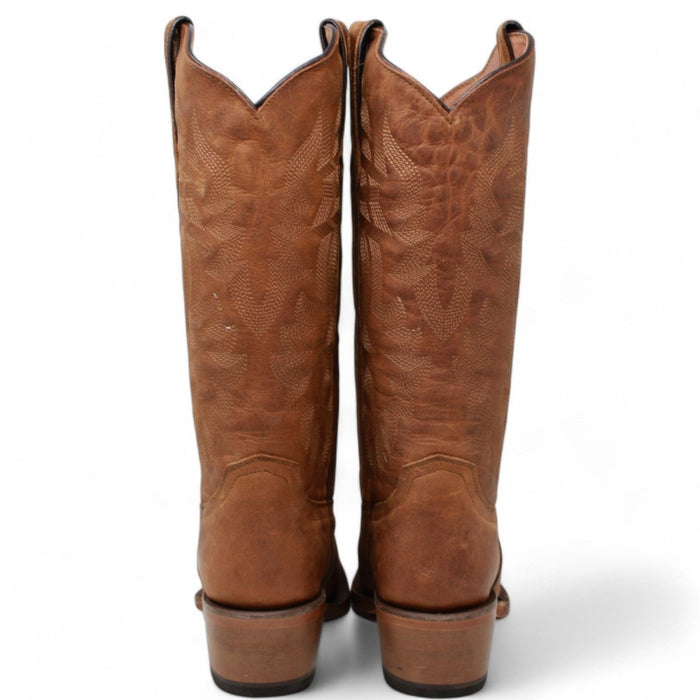 Tanner Mark Women's 'The Ember' Leather Square Toe Boots Cognac TML201383 - Tanner Mark Boots