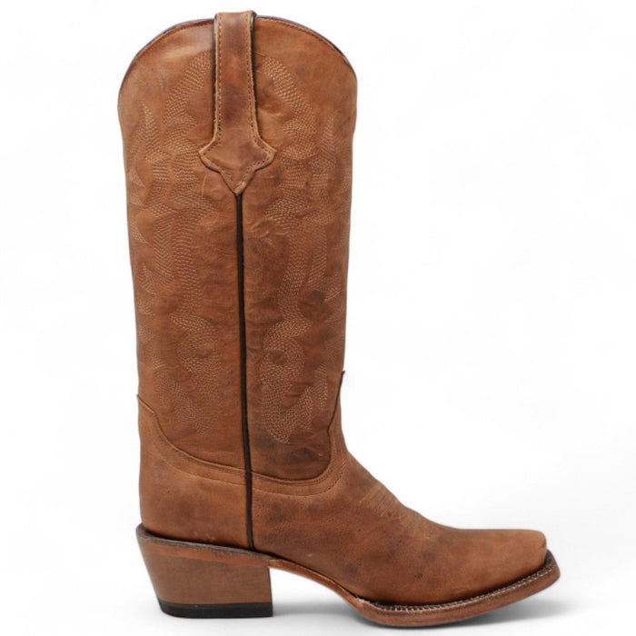 Tanner Mark Women's 'The Ember' Leather Square Toe Boots Cognac TML201383 - Tanner Mark Boots