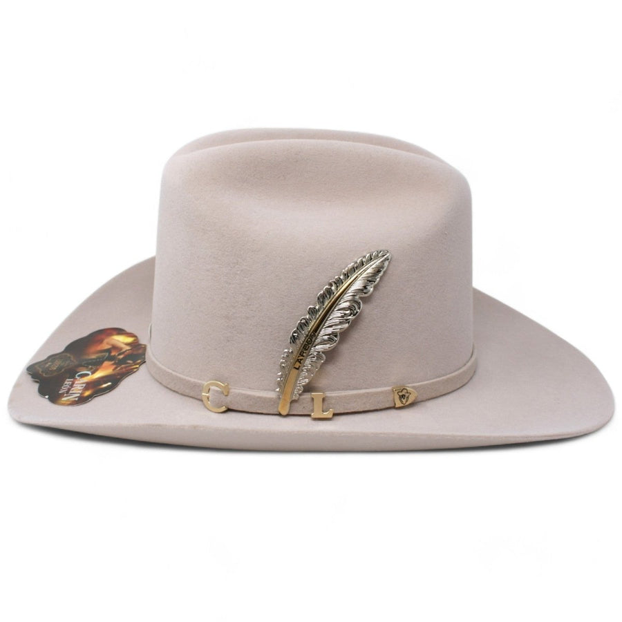 Texana Carin Leon Oficial Color Beige con Pluma de Plata main image 0
