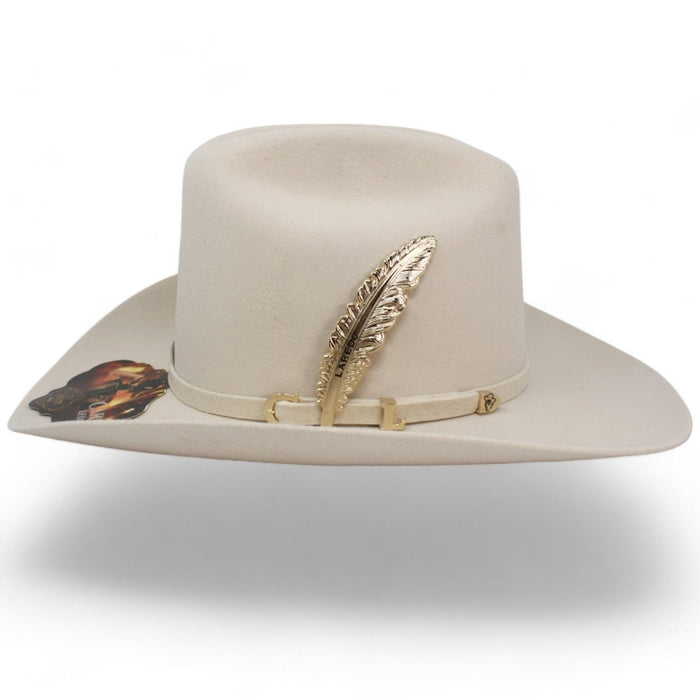 Texana Carin Leon Oficial Color Hueso con Pluma de Plata - Laredo Hats