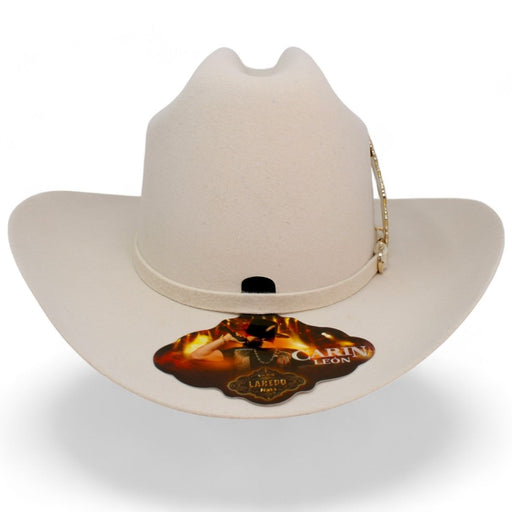 Texana Carin Leon Oficial Color Hueso con Pluma de Plata - Laredo Hats