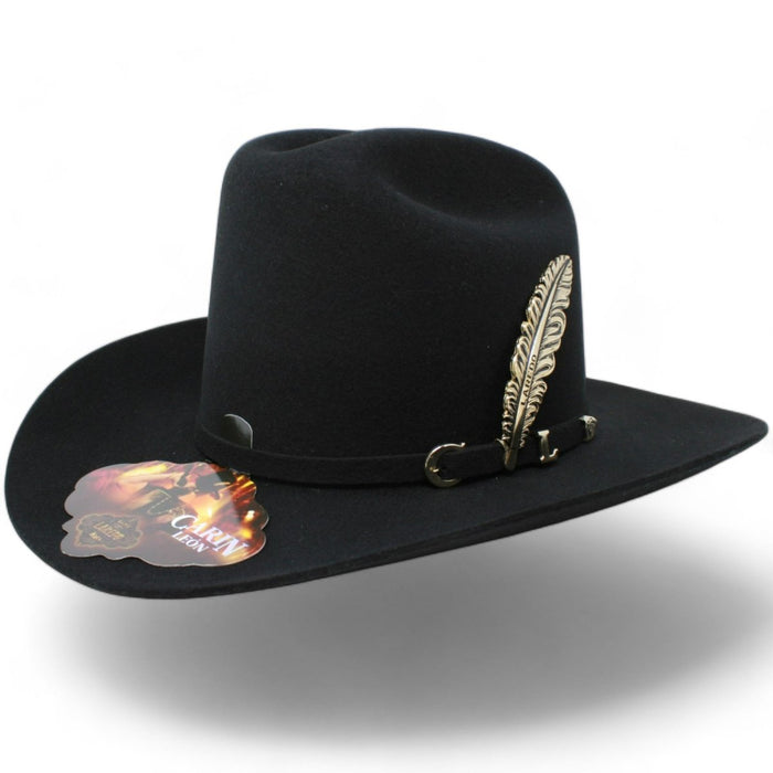 Texana Carin Leon Oficial Color Negro con Pluma de Plata - Laredo Hats