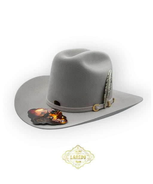 Texana Carin Leon Oficial Gris Plata con Pluma de Plata - Laredo Hats