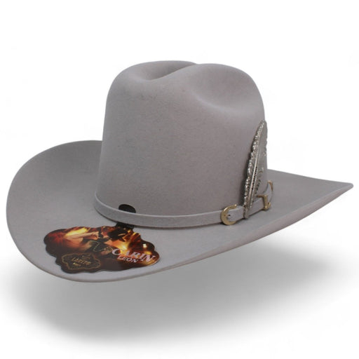 Texana Carin Leon Oficial Gris Plata con Pluma de Plata - Laredo Hats