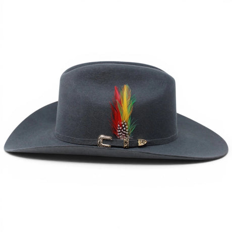Texana Gris 20X Estilo Sinaloa (Chaparral) con Pluma – Tombstone Hats - Tombstone