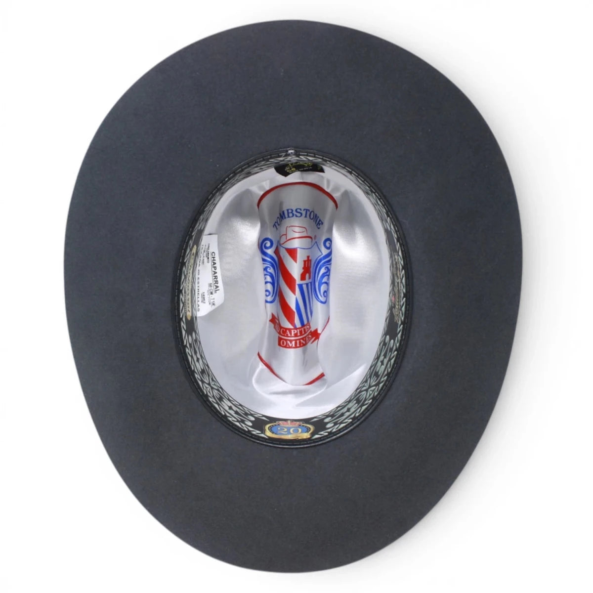 Texana Gris 20X Estilo Sinaloa (Chaparral) con Pluma – Tombstone Hats - Tombstone