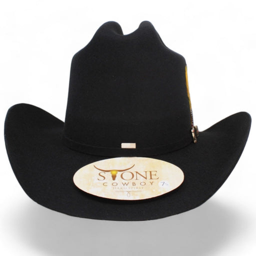 Texana Los Dos Carnales 100X Copa Alta Color Negro Stone Hats - Tombstone