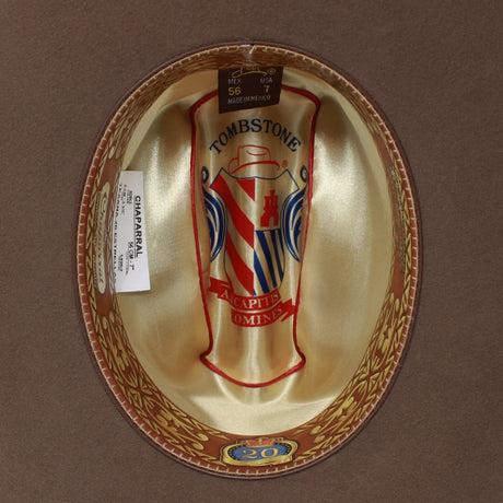 Texana Nuez 20X Estilo Sinaloa (Chaparral) con Pluma – Tombstone Hats - Tombstone