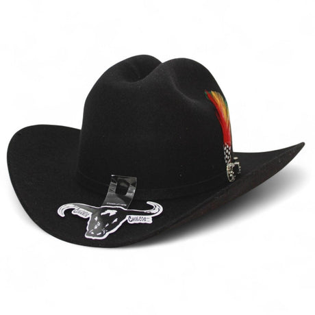 Texana Sinaloa Black Panther Cuernos Chuecos 6X Estilo Panter Belico - Cuernos Chuecos