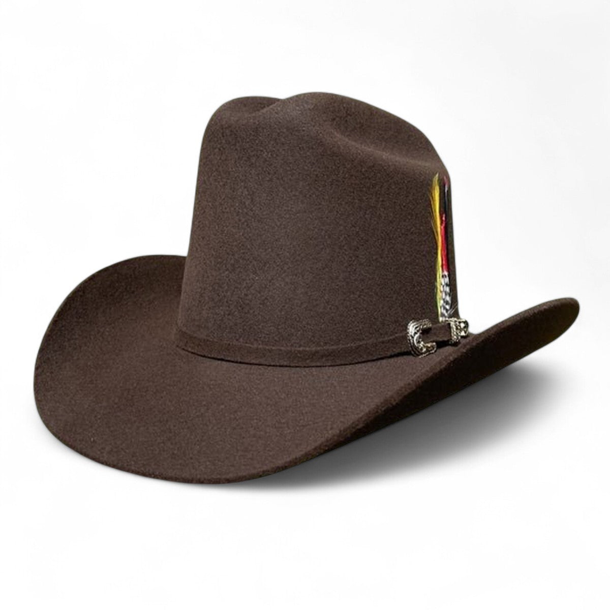LIKE NEW Tombstone Brown Wool Feathered Texana Los Dos Carnales Cowboy Hat 6 3/4 Tombstone 20X Cowboy Felt Hat Los Dos Carnales Shape Brown  main image 4