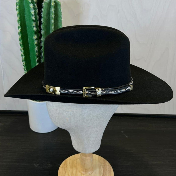 Toquilla de Hilo de Plata Original para Sombrero o Texana / Hat Sterling Band - White Diamonds Boots