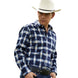 Camisa Vaquera De Cuadros con una Bolsa Y Bordado de Caballo -White Diamond