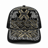Gorra vaquera bordada negra tipo trucker diseno Caballos Aztecas Hooch Boots