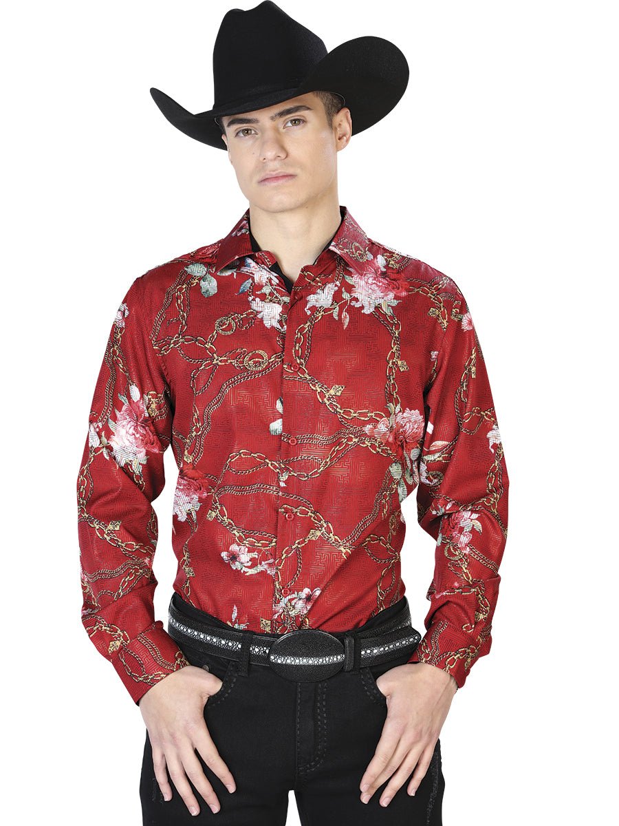 red wine dress shirt Satin Long Sleeve Dress Shirt