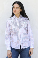 Womens Modern Fit Stretch Foil Fashion Shirt - Platini Fashion
