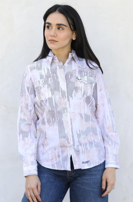 Womens Modern Fit Stretch Foil Fashion Shirt - Platini Fashion