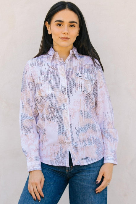 Womens Modern Fit Stretch Foil Fashion Shirt - Platini Fashion