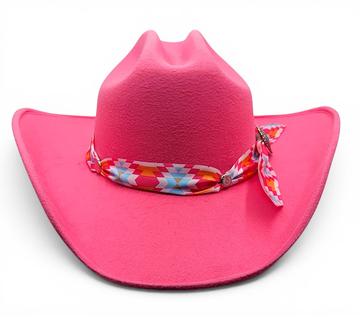 Texana para mujer de fieltro sintetico color rosa con cinta Charlie multicolor Hooch Boots HTD63 vista frontal