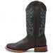 Women's Square Toe Leather Boots Chocolate - Hooch