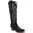 Women's Original Black Nobuck High Snip Toe Boots - Wild West Boots - Side View