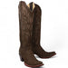 Women's Wild West Snip Toe Suede Leather Boots with Zipper - Chocolate - Wild West Boots