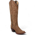 Women's Original Brown Nobuck High Snip Toe Boots - Wild West Boots - Side View