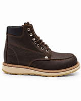 Zapato de Trabajo de 6" para Hombre Punta Moc Suave de Piel Genuina Color Chocolate con Suela de Hule Antiderrapante Resistente a Aceite – Hooch Boots H80194 - Hooch