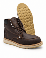 Zapato de Trabajo de 6" para Hombre Punta Moc Suave de Piel Genuina Color Chocolate con Suela de Hule Antiderrapante Resistente a Aceite – Hooch Boots H80194 - Hooch