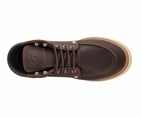 Zapato de Trabajo de 6" para Hombre Punta Moc Suave de Piel Genuina Color Chocolate con Suela de Hule Antiderrapante Resistente a Aceite – Hooch Boots H80194 - Hooch