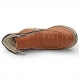 Zapato de Trabajo para Hombre de Piel Crazy Color Honey con Doble Cierre Punta Redonda – Hooch Boots H40351 - Hooch
