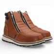 Zapato de Trabajo para Hombre de Piel Crazy Color Honey con Doble Cierre Punta Redonda – Hooch Boots H40351 - Hooch