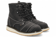 Zapato de Trabajo para Hombre Punta Redonda de Piel Crazy Color Negro con Suela de Hule – Hooch Boots H50205 - Hooch