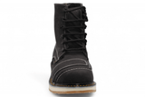 Zapato de Trabajo para Hombre Punta Redonda de Piel Crazy Color Negro con Suela de Hule – Hooch Boots H50205 - Hooch