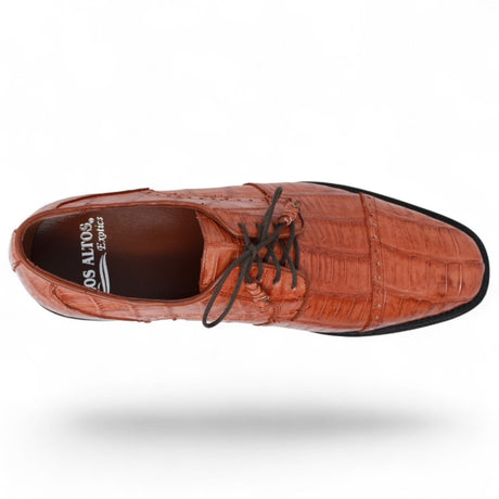 Zapato de Vestir de Panza de Caiman Original Color Cognac - Los Altos Boots - Los Altos Boots