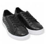 Zapatos Casuales de Avestruz Original Color Negro - Los Altos Boots - Los Altos Boots