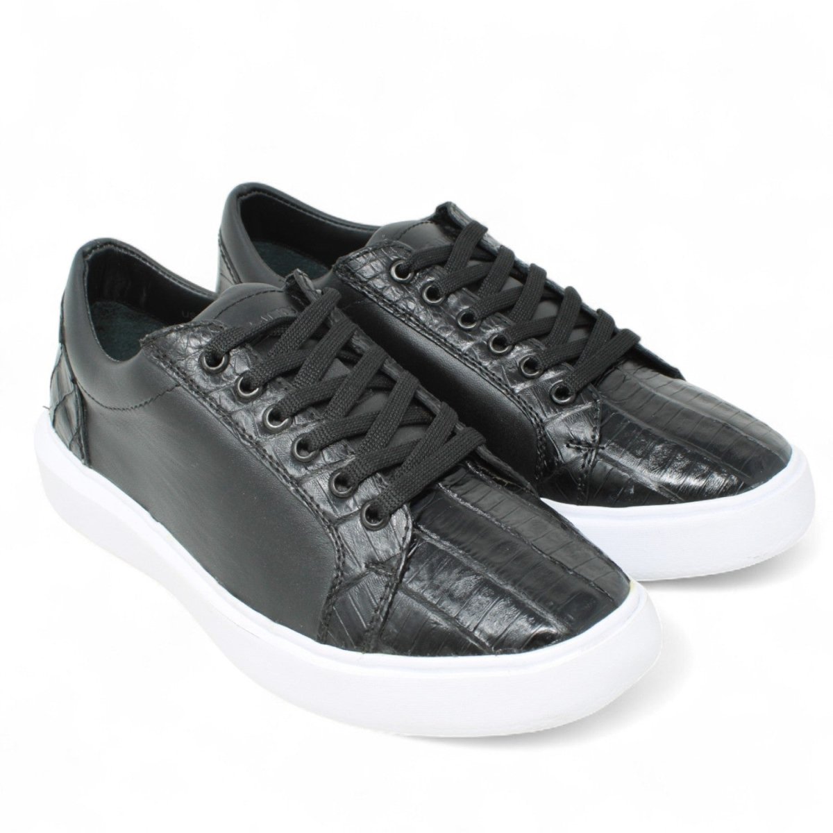 Zapatos Casuales de Caiman y Piel Original Color Negro - Los Altos Boots - Los Altos Boots