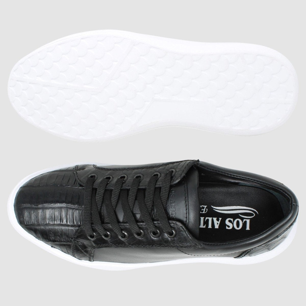 Zapatos Casuales de Caiman y Piel Original Color Negro - Los Altos Boots - Los Altos Boots