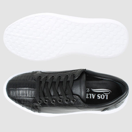 Zapatos Casuales de Caiman y Piel Original Color Negro - Los Altos Boots - Los Altos Boots